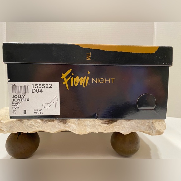 NIB Sz 8 M Fioni Night Black Shimmer Closed Toe Platform High Stiletto Pumps - Picture 14 of 15